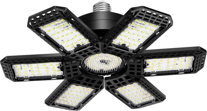 AUDLES 1 Pack Garage Light, 200W 20000LM 6500K LED Shop Lights, Garage Lights Ceiling Led with 6+1 Deformable Panels, Screw in E26/E27 Socket Bulb for Warehouse, Workshop, Basement, Barn Lighting - Image 1